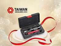 2025: Aluminium-Mini-Drehmomentschlüssel gewinnt den Taiwan Excellence Award 2025.
